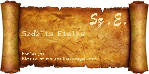 Szüts Etelka névjegykártya
